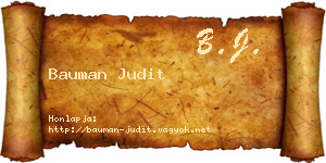 Bauman Judit névjegykártya